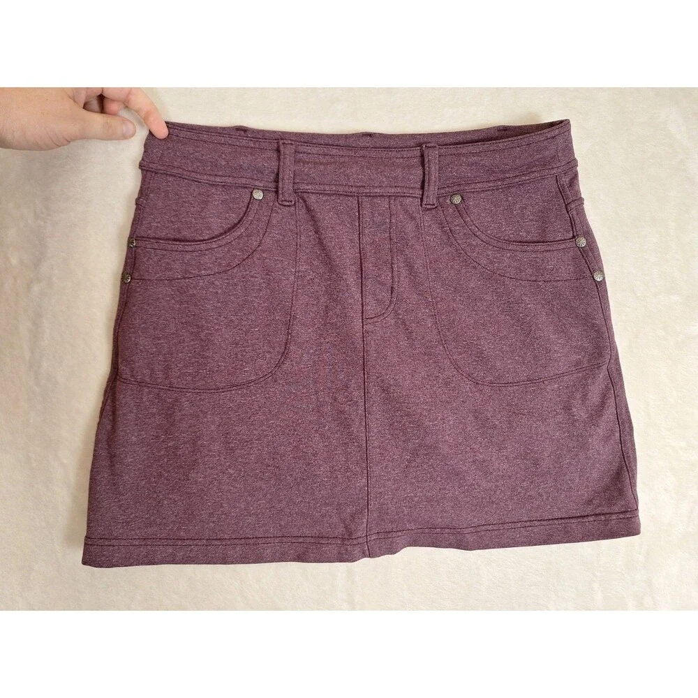Athleta Bettona Knit Skort Women's Small Purple Stretch Mid Rise Pockets Hike